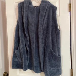Blue hooded vest